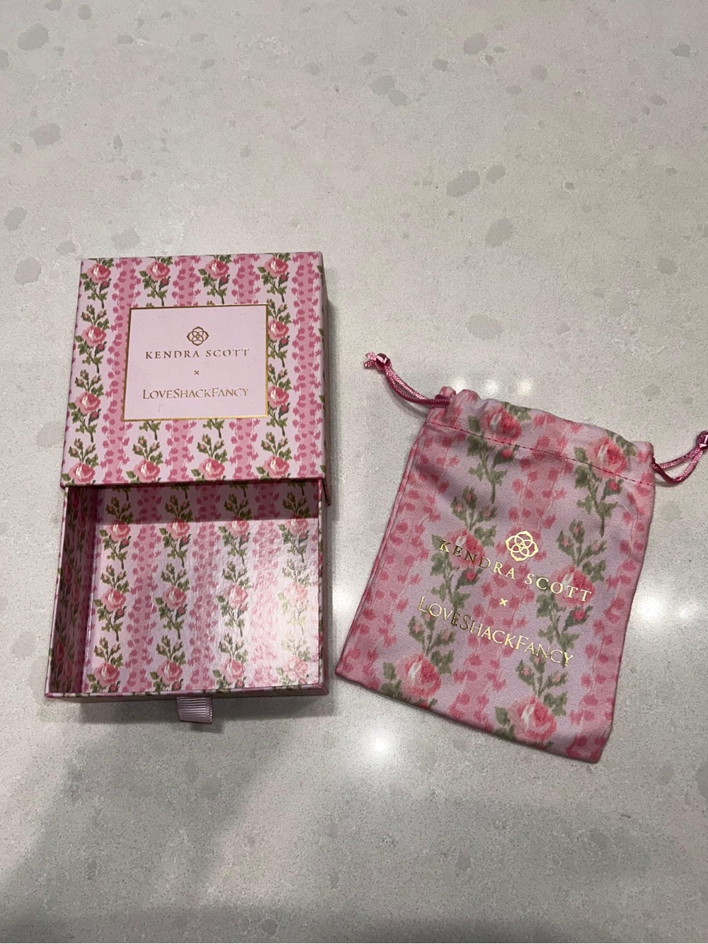 Kendra Scott Love Shack Fancy Jewelry Pouch and Box